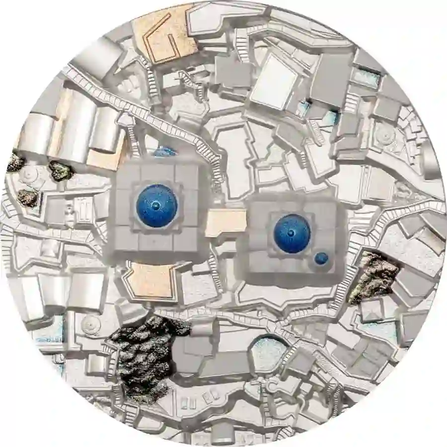 30797_Santorini_r 2024 Cook Islands 5 Ounce Santorini Ultra High Relief Silver Proof Coin