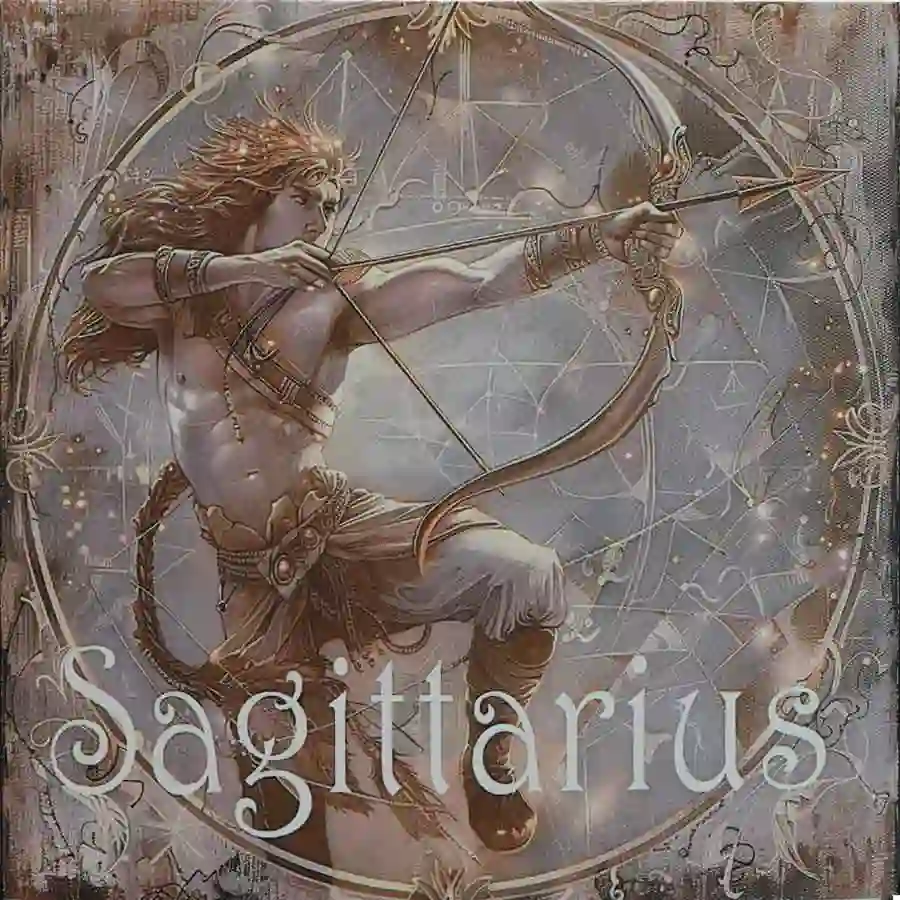 box-front Sagittarius UV Color High Relief Antique Finish Silver Coin