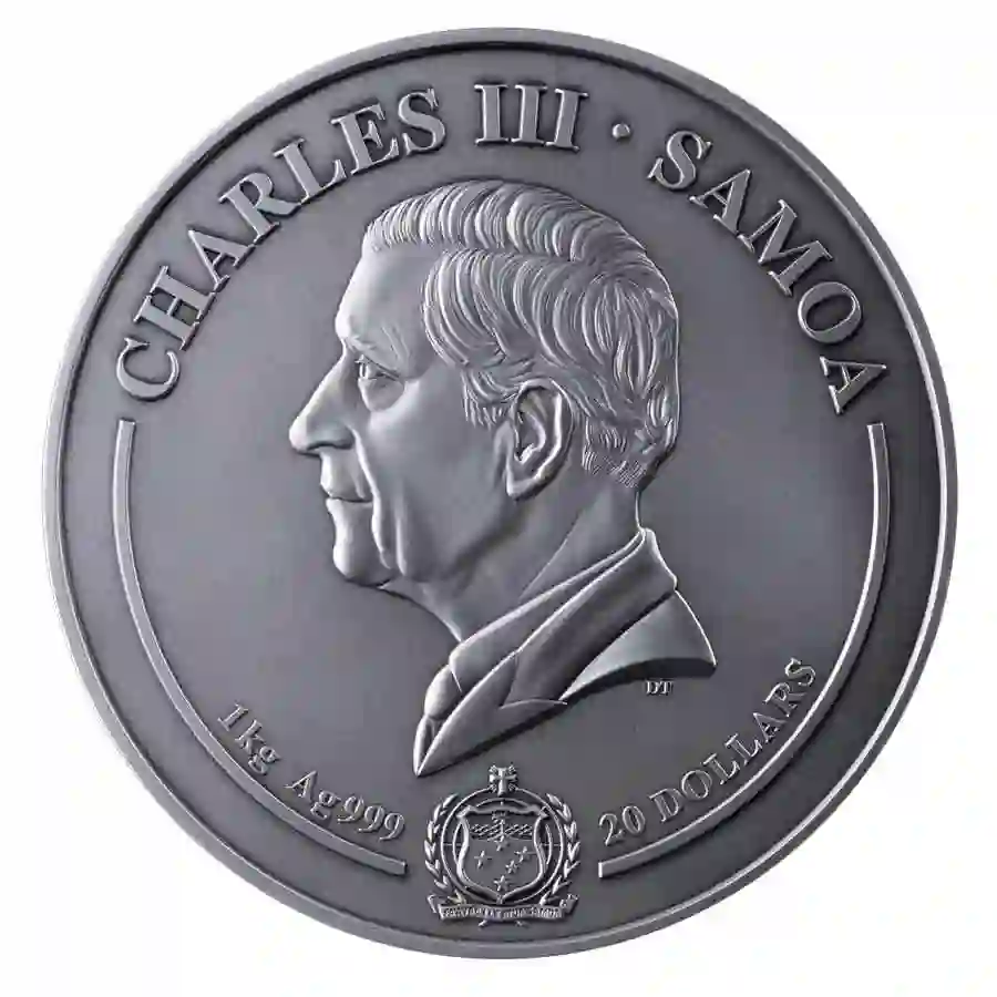 voldemord-obv Samoa 1 Kg Harry Vs. Voldemort Multi-layer Antique Finish Silver Coin