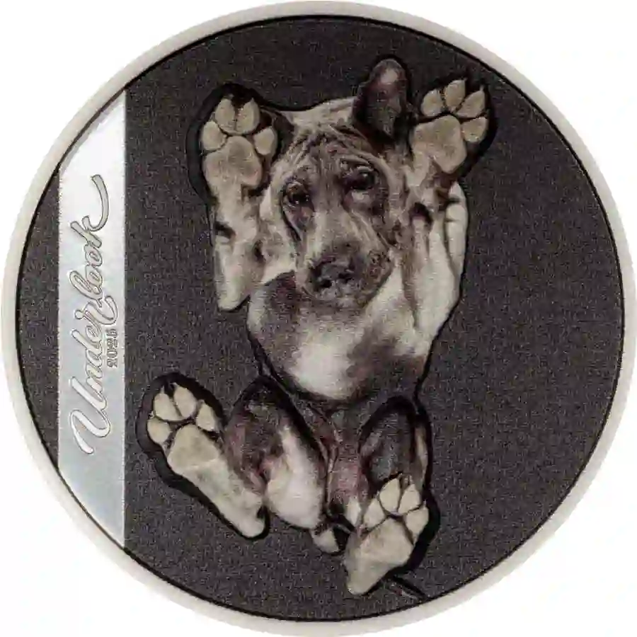 underdog-rev 2025 Cook Islands 1 Ounce Underlook Under-Dog High Relief Silver Proof Coin