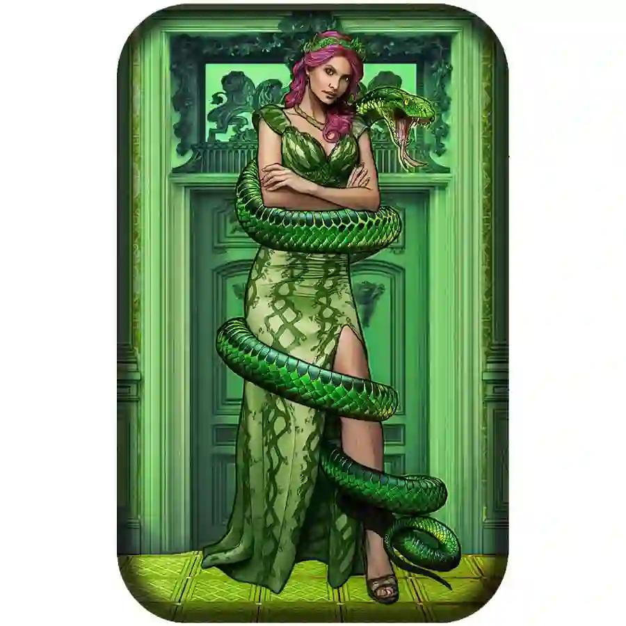 envy-rev 2024 Asturmint 2 Ounce Seven Deadly Sins Envy Color Cast Silver Bar