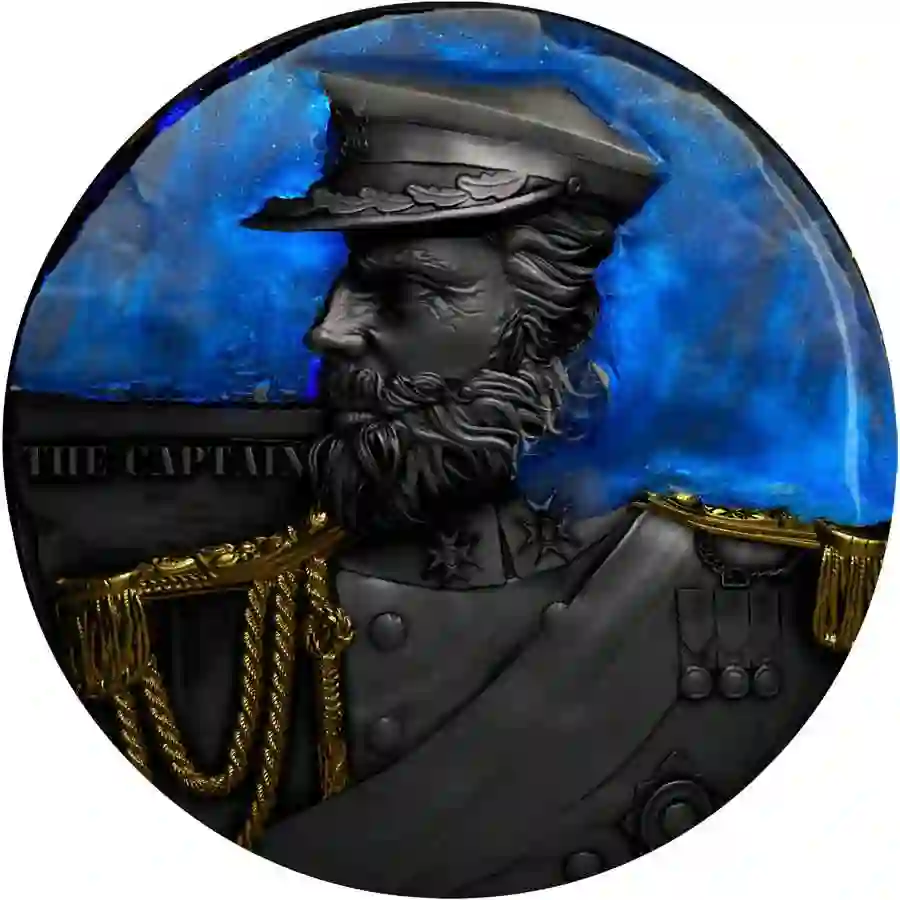 rev-uv 2025 Cameroon 2 oz Seven Seas Captain UV Color High Relief Silver Coin