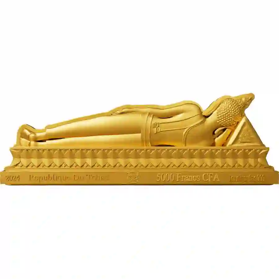 Tue-obv 2024 1 oz 7 Days Buddha Tuesday 24K Gilded Silver Coin