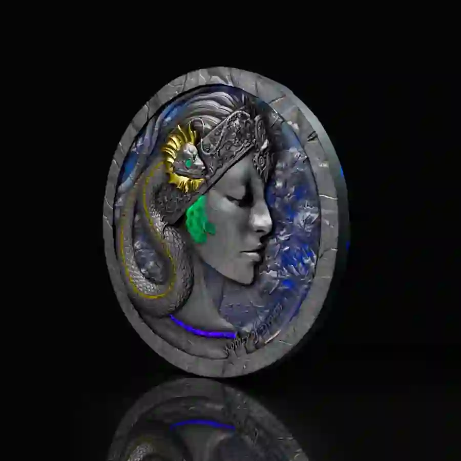 mod-mood-rev 2025 Tiamat Dragon UV Color High Relief Silver Coin