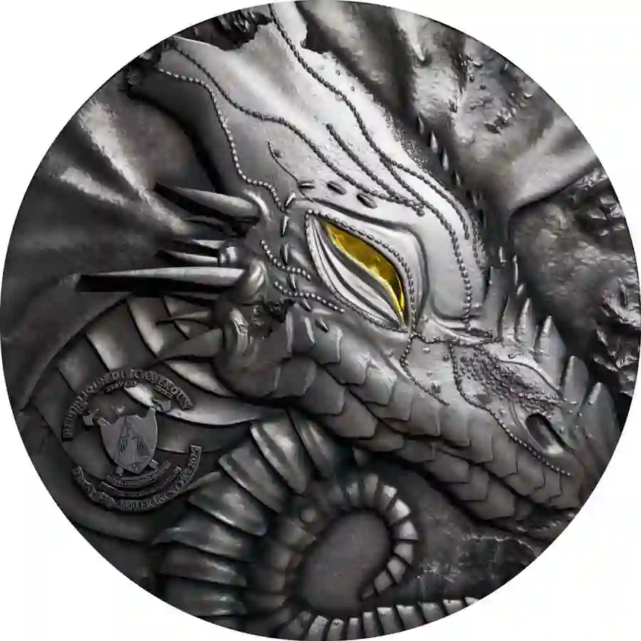 mod-obv 2025 Cameroon Mother of Dragons UV Color High Relief Silver Coin