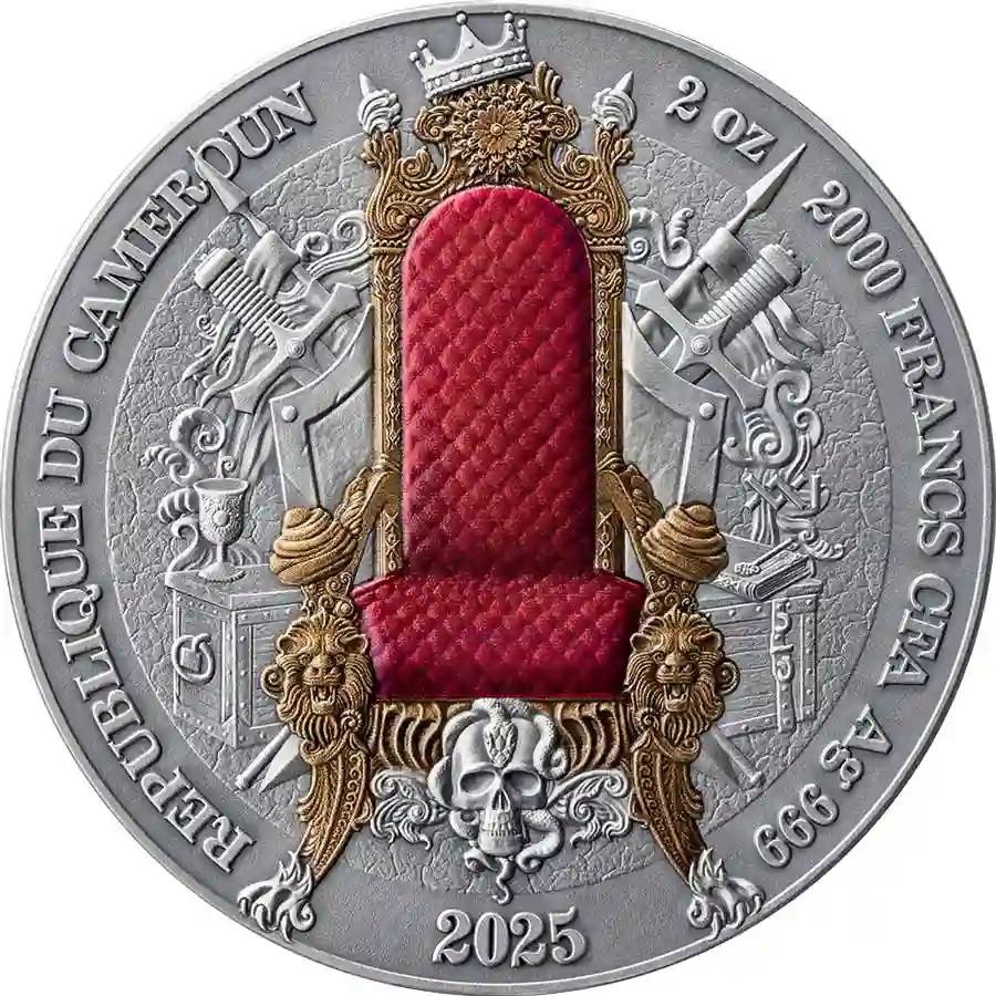 french-obv 2025 Cameroon 2 oz French Empire 24K Gilded High Relief Silver Coin