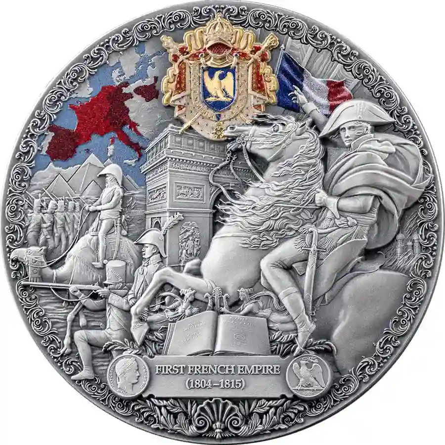 french-rev 2025 Cameroon 2 Ounce French Empire 24K Gilded High Relief Silver Coin
