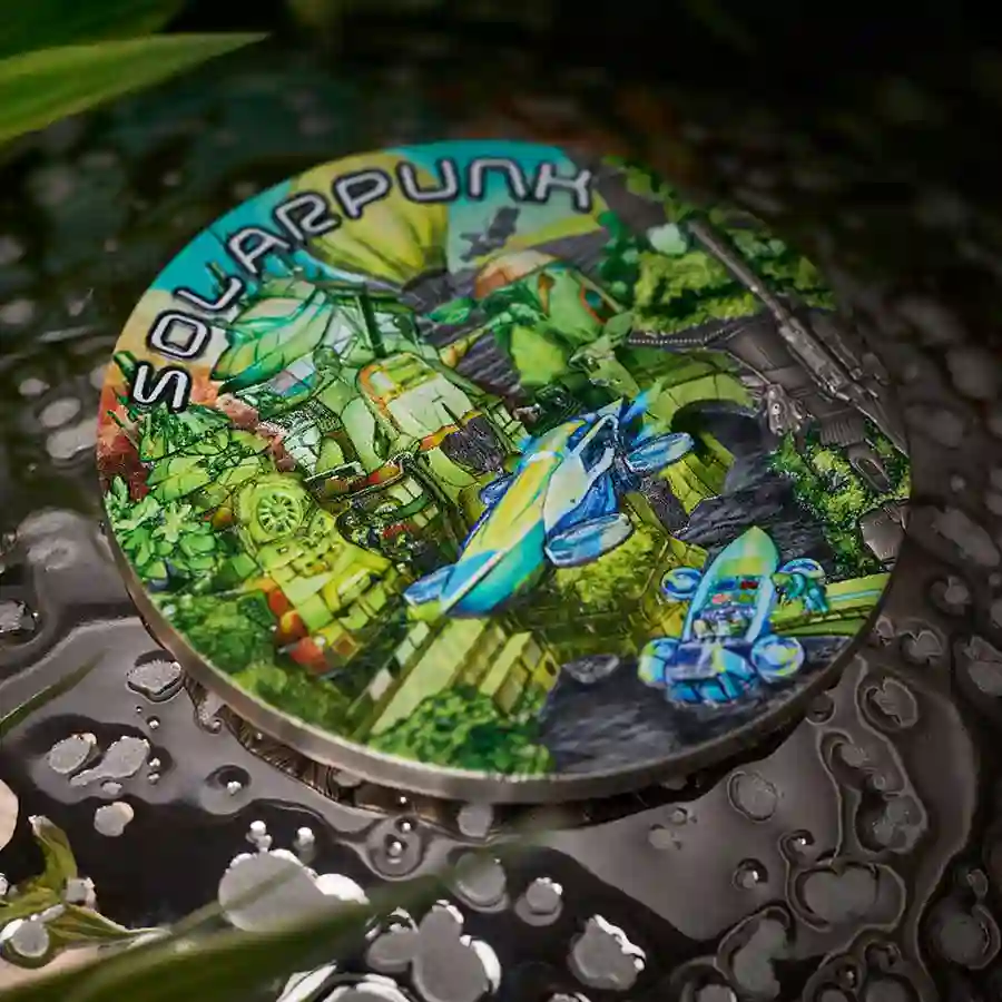 mood 2024 Niue Punk Universe Solarpunk UV Color High Relief Silver Coin