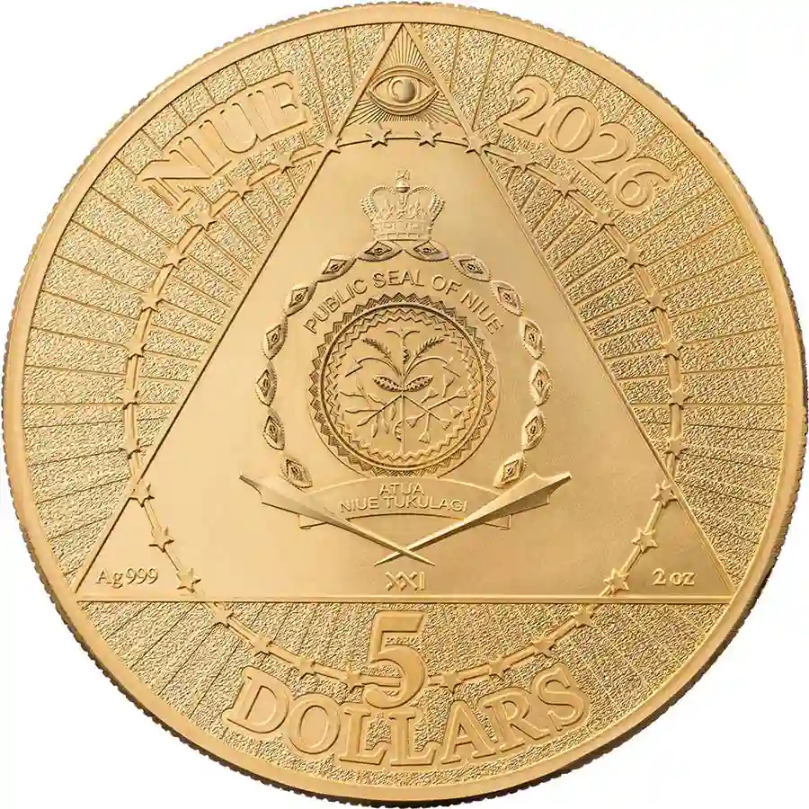 usa-obv 2026 Niue 2 oz United We Stand Color 24K Gilded Silver Coin
