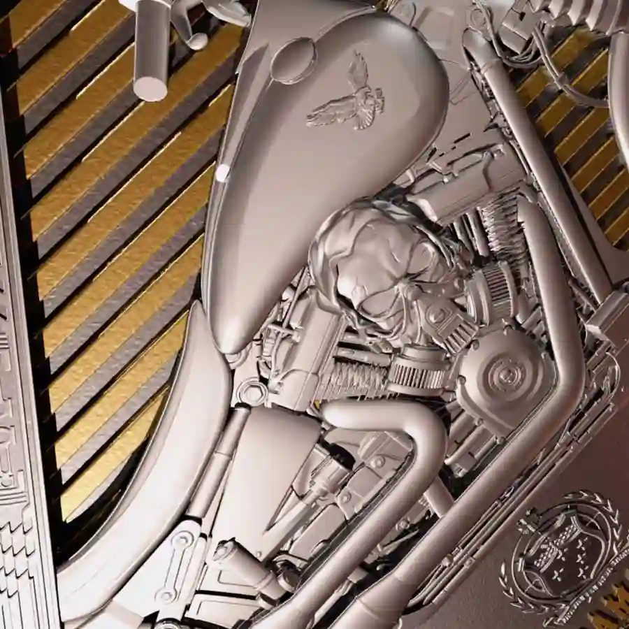 mood-2 2025 Motorbike Journey 24K Gilded Antiqued Silver Coin