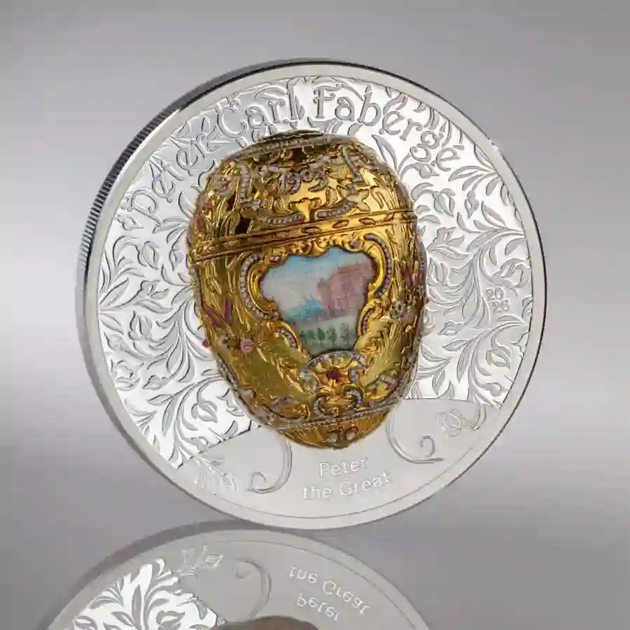 faberge-mood 2026 Peter the Great Faberge Egg Silver Proof Coin coming soon to Art in Coins