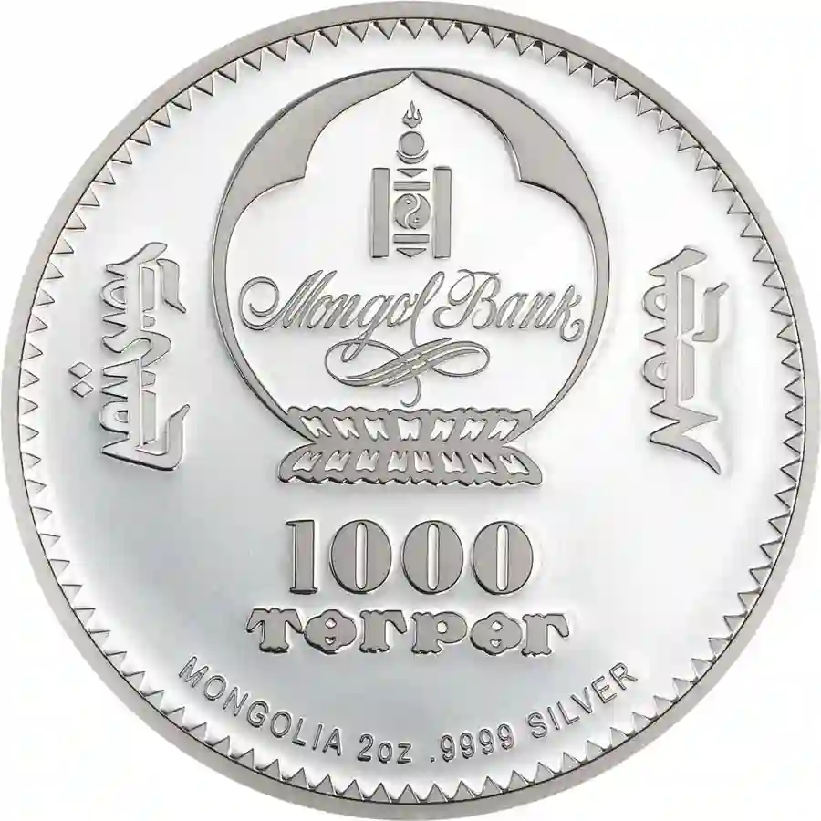 faberge-obv 2026 Mongolia 2 ozPeter the Great Faberge Egg Silver Proof Coin