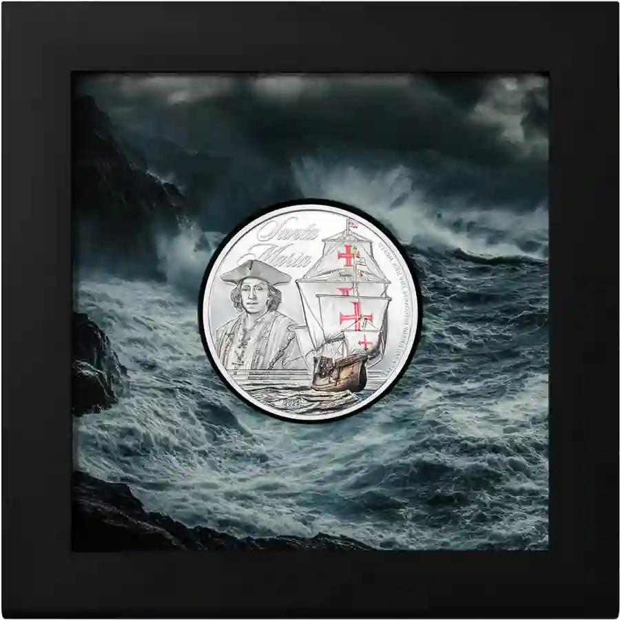 santa-box 2026 Cook Islands Santa Maria Silver Proof Coin