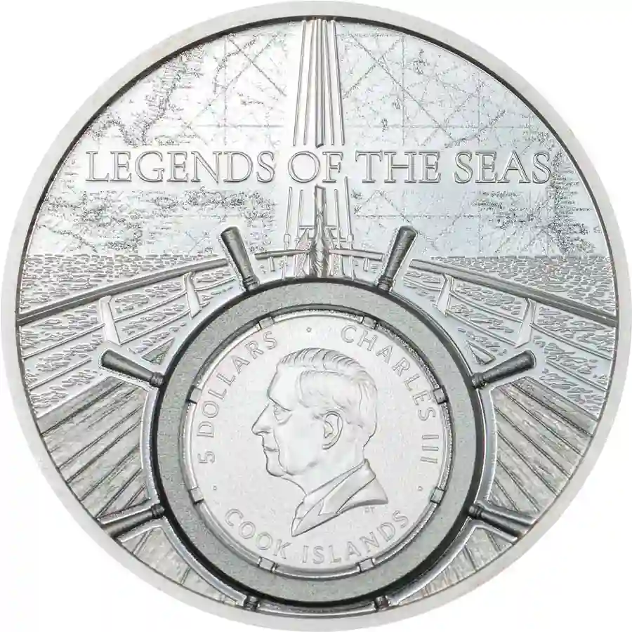 santa-obv 2026 Cook Islands Legends of the Sea Santa Maria UHR Silver Proof Coin
