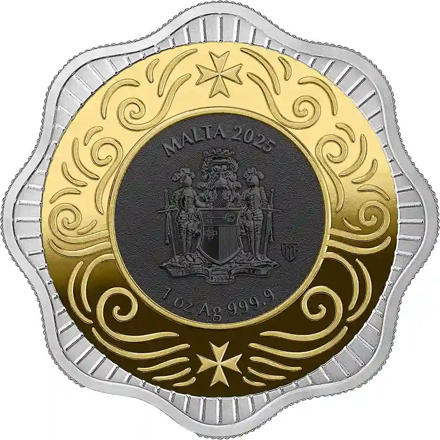 1-oz-BU-obv 2025 Malta 1 oz Maltese Ox 24K & Black Ruthenium BU Silver Coin