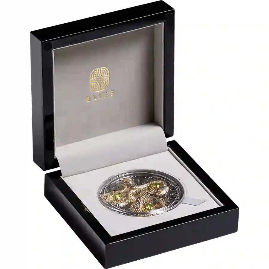 bliss-set 2026 Bliss Snake High Relief 24K Gilded Ruthenium Silver Coin