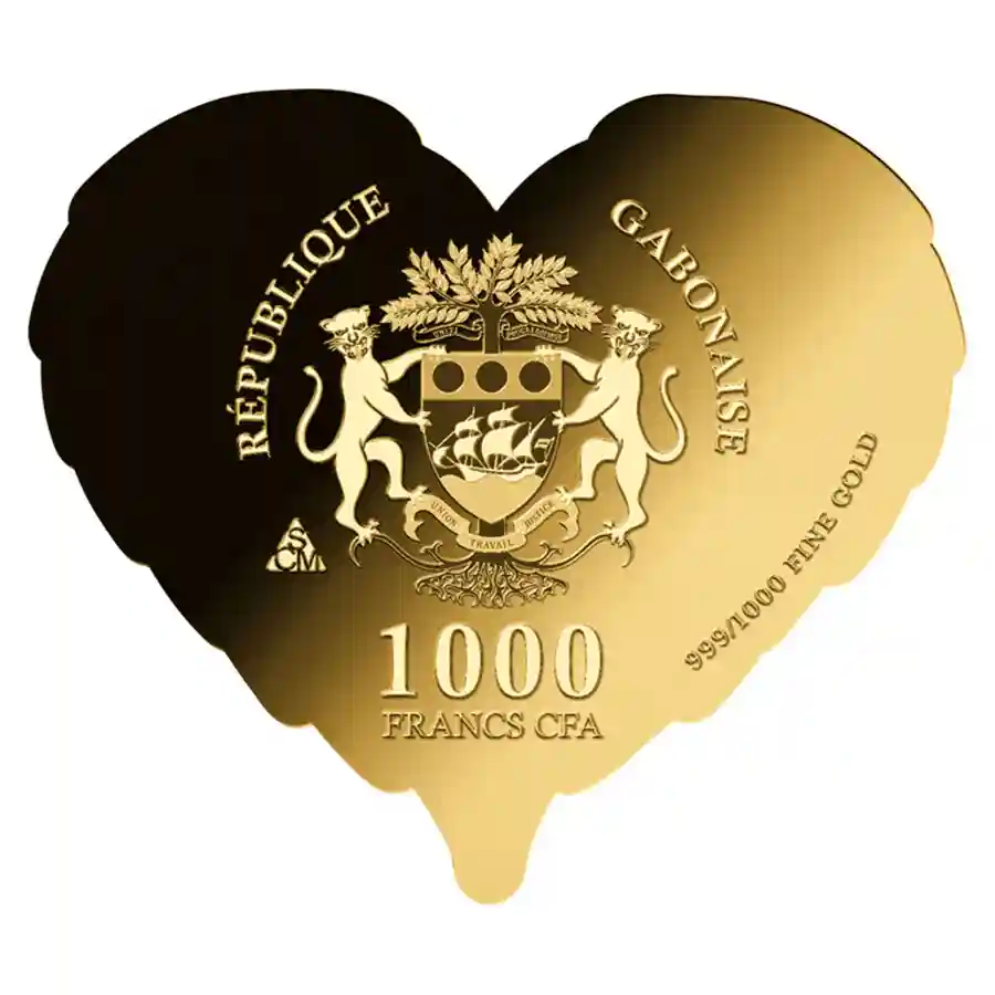 angel-3-coin-obv Republic of Gabonaise 1/1000 oz Guardian Angel Gold Coin