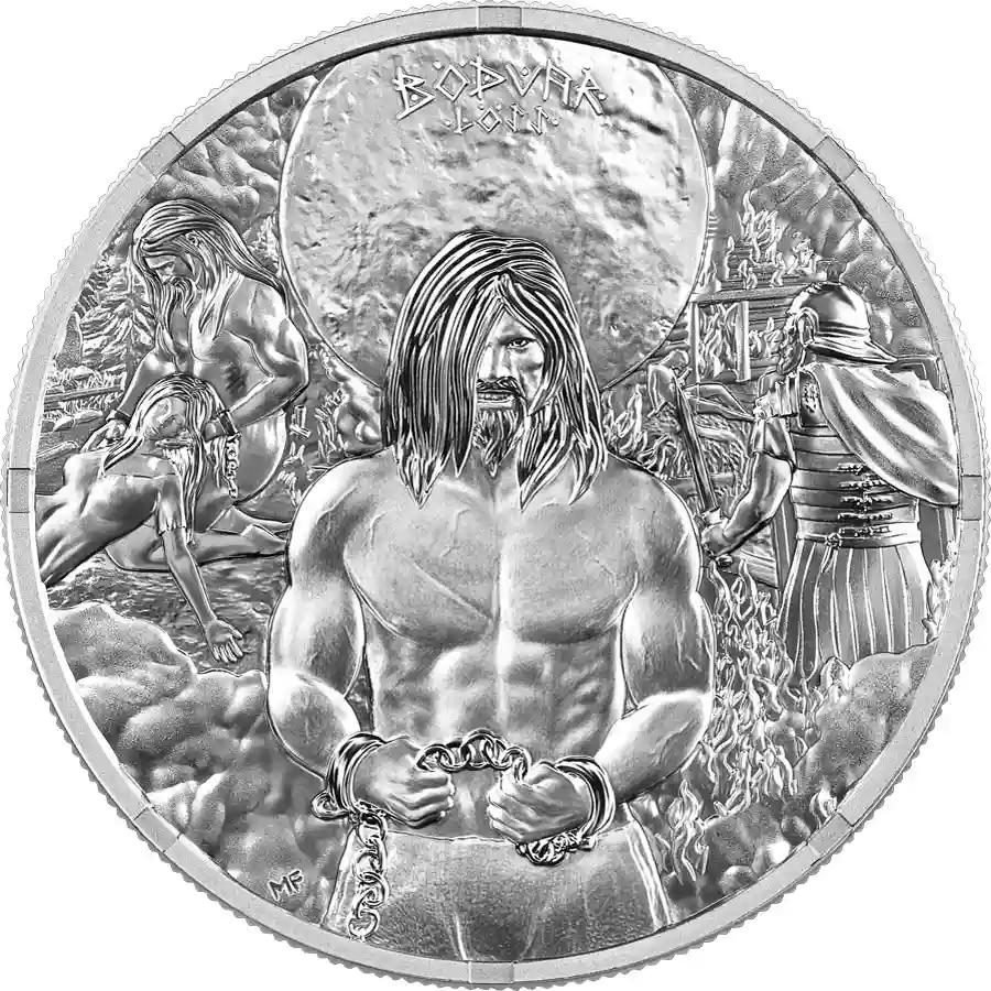 loss-1-oz-rev 2026 Germania 1 Ounce Bodvar Loss 5 Mark BU Silver Coin