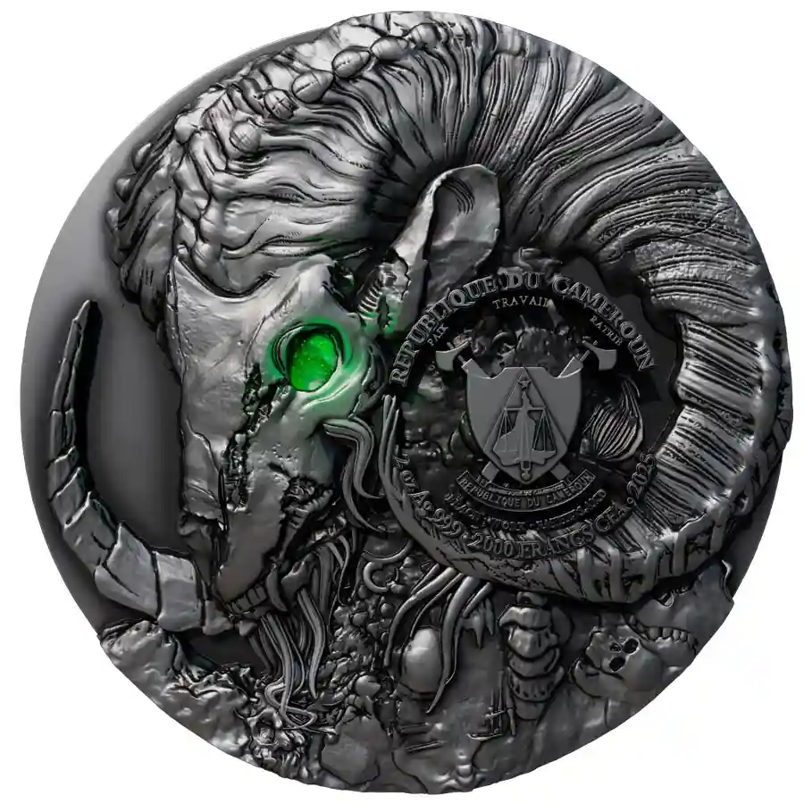 pan-antique-obv-uv 2025 Pan God High Relief Antique Finish Silver Coin