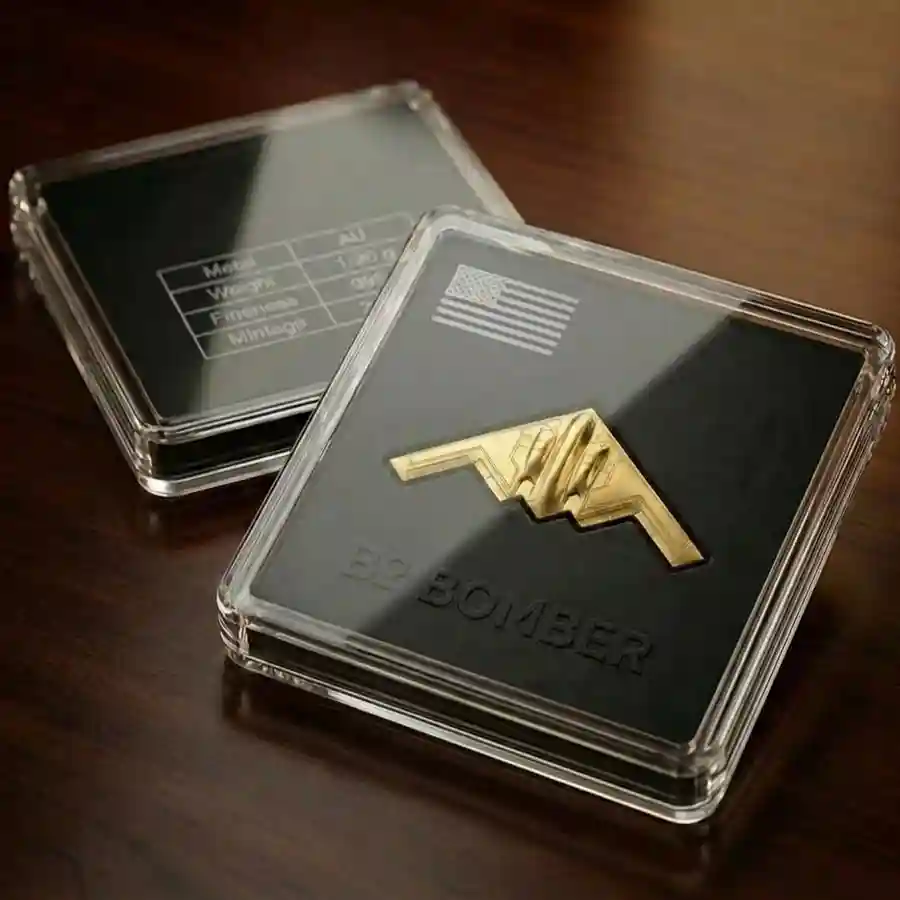 B2-iso B-2 Bomber 1/20 Gram Shaped 24K Gold Bar