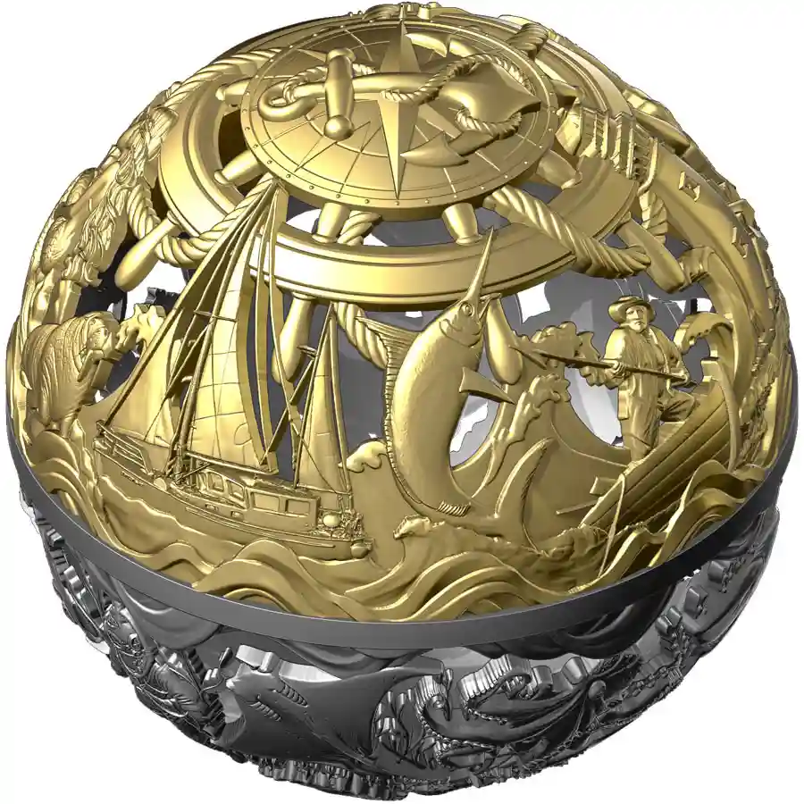 Nautical_sphere5 2026 Samoa Land & Sea Filigree Spherical Silver Coin