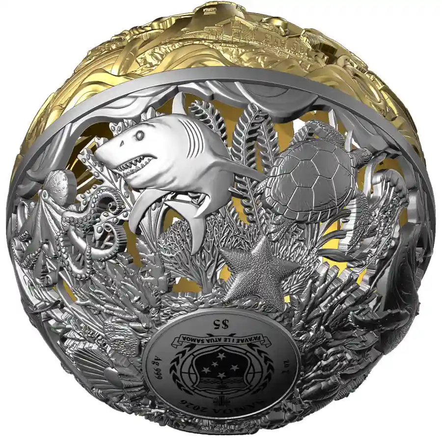 Nautical_sphere7 2026 Land and Sea Filigree Spherical Silver Coin