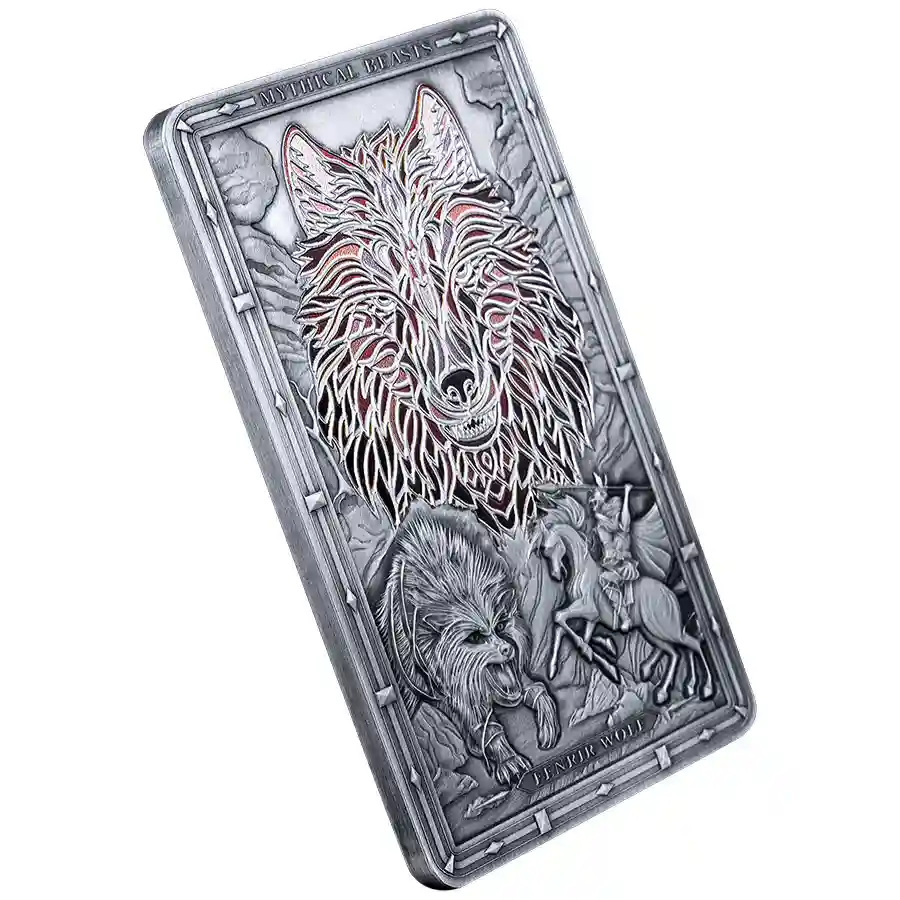 fenrir-iso 2026 Samoa Mythical Beasts Fenrir Colored Antique Finish Silver Coin