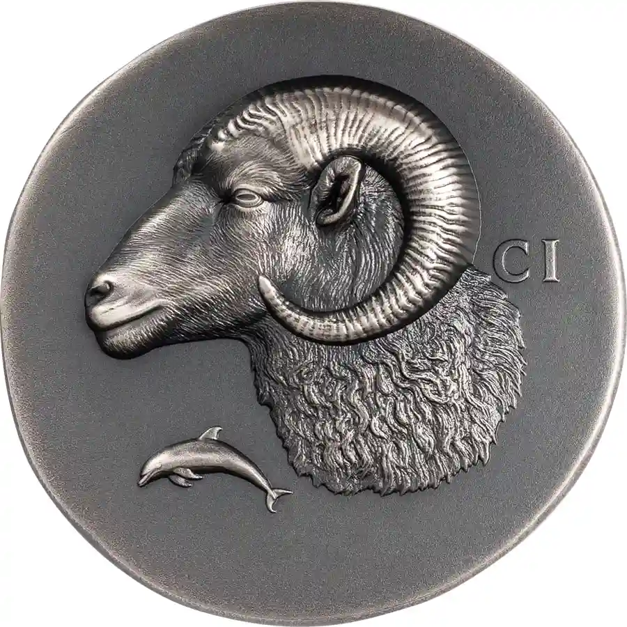 krios-1-oz-ag-rev 2026 Cook Islands 1 Ounce Krios Ultra High Relief Antique Finish Silver Coin
