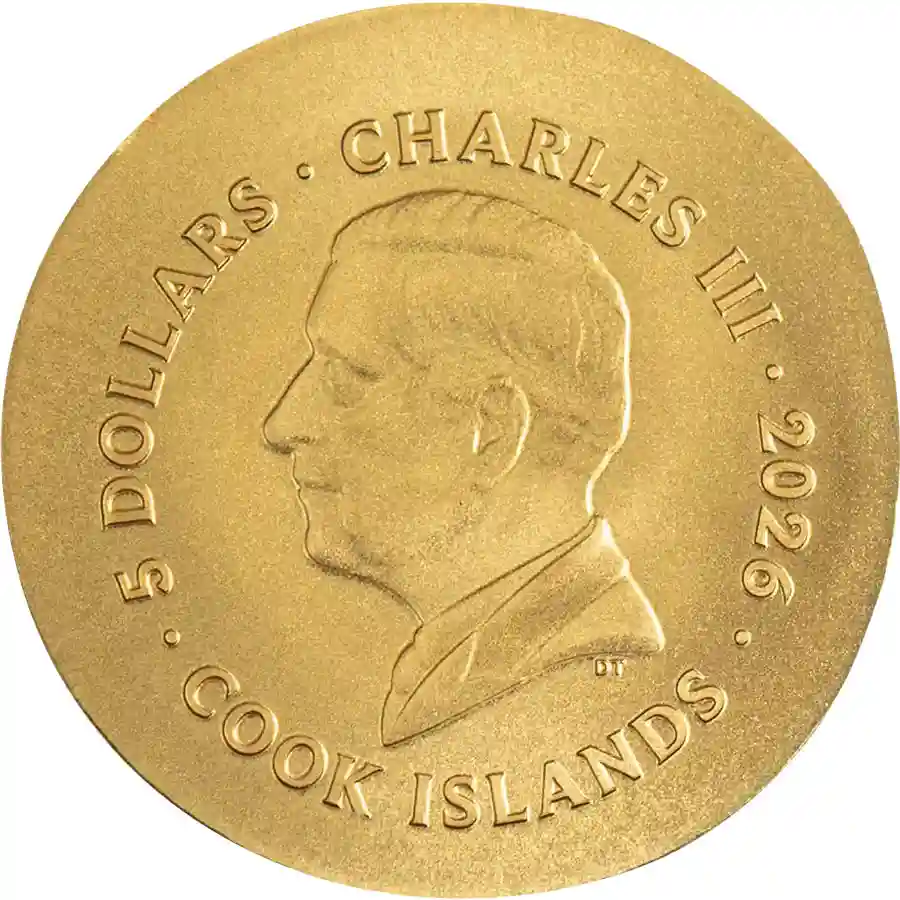 krios-au-obv 2026 Cook Islands .5 Gram Krios Silk Finish Gold Coin