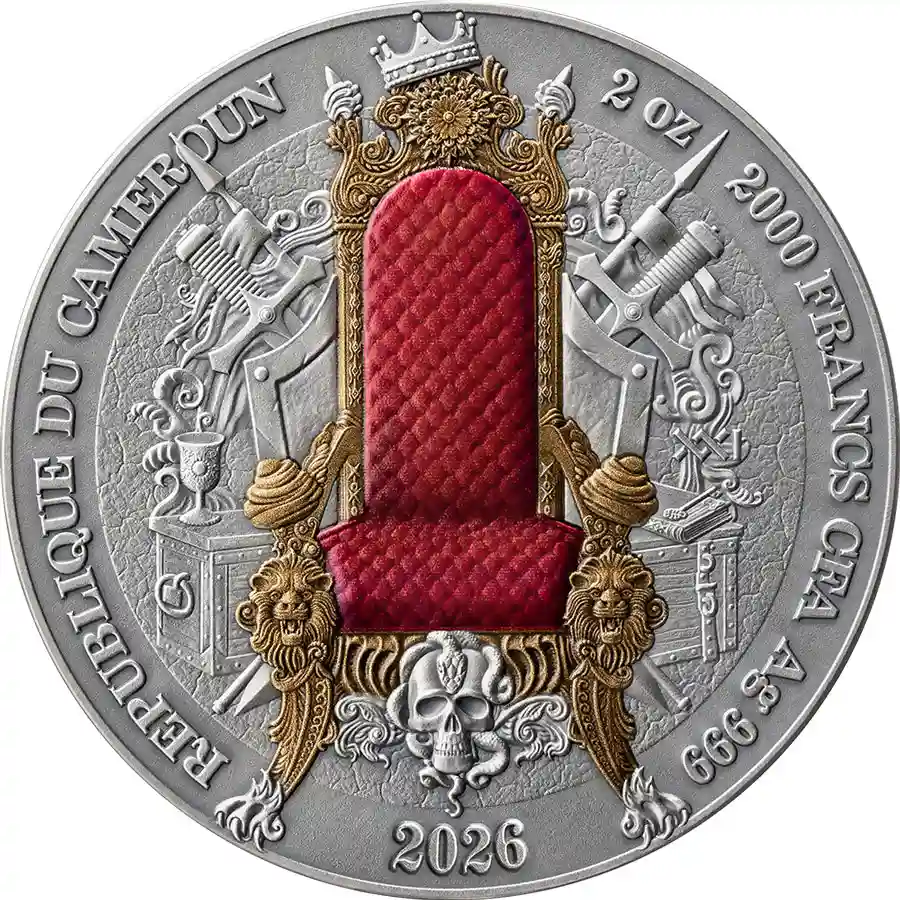 persian-obv 2026 Cameroon 2 oz Persian Empire 24K Gilded High Relief Silver Coin