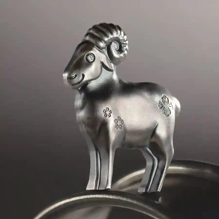 sheep-ag-mood 2027 Mongolian 1 Ounce Year of the Fluffy Goat Silver Coin