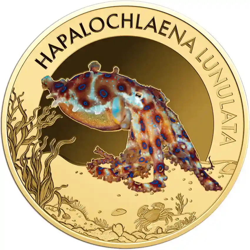 03614462_Hapalochlaena-lunulata Republic of Chad 1/1000 Ounce Hapalochlaena Lunulata Gold Coin