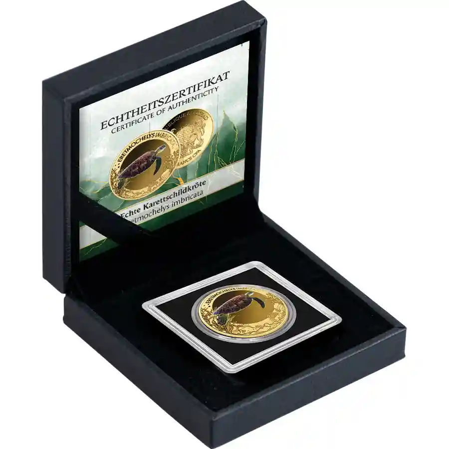 03614465_Eretmochelys-imbricata-set Buy today at artincoins.com, the Republic of Chad 1/1000 Ounce Eretmochelys Imbricata Gold Coin