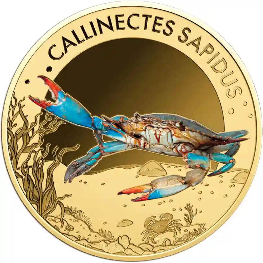 blue-crab-rev Republic of Chad 1/1000 Ounce Blue Crab Gold Coin