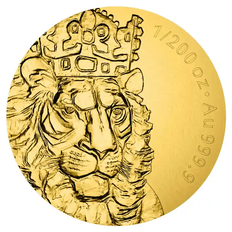 lion-obv 2026 Niue 1/200 Ounce Czech Lion THINCUSE™ Relief Gold Coin