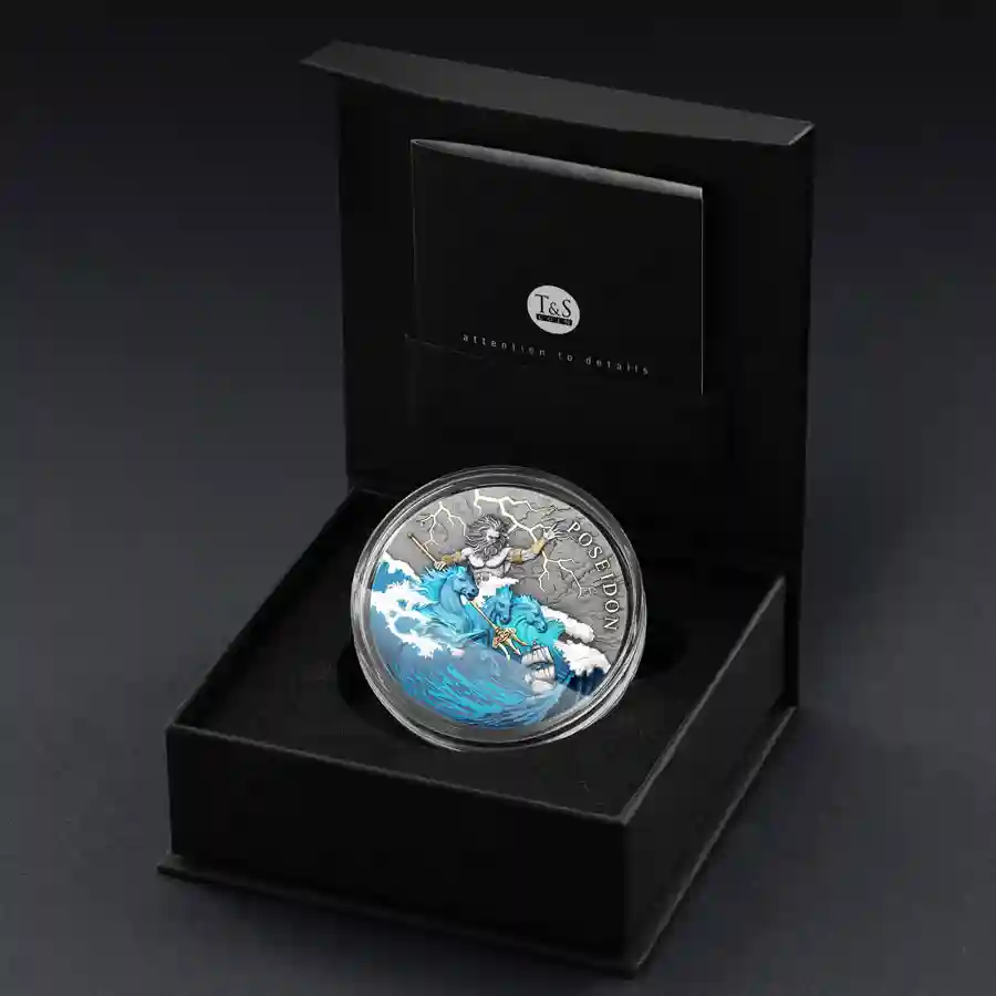 poseidon-set Poseidon High Relief Color Silver Coin - Reserve now at artincoins.com