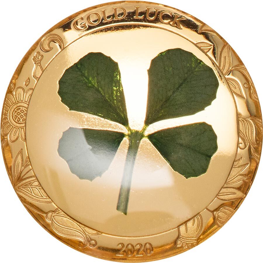 2020 Palau 1 Gram Four Leaf Clover Gold Proof Coin 2020 Palau 1 Gram Four Leaf Clover Gold Proof Coin