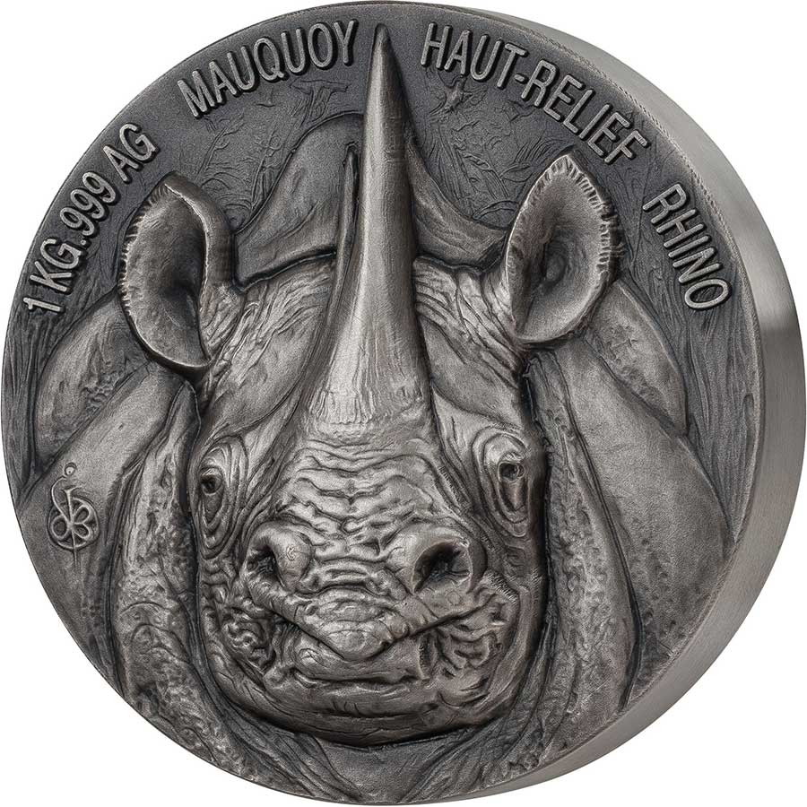 2020 Ivory Coast 1 Kilogram African Big 5 Rhino Mauquoy Mint High Relief Silver Proof Coin 2020 Ivory Coast 1 Kilogram African Big 5 Rhino Mauquoy Mint High Relief Silver Proof Coin