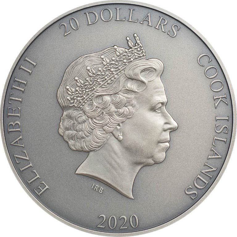 2020 Cook Islands 3 Ounce Zhong Kui Asian Mythology Gilded High Relief Silver Coin 2020 Cook Islands 3 Ounce Zhong Kui Asian Mythology Gilded High Relief Silver Coin