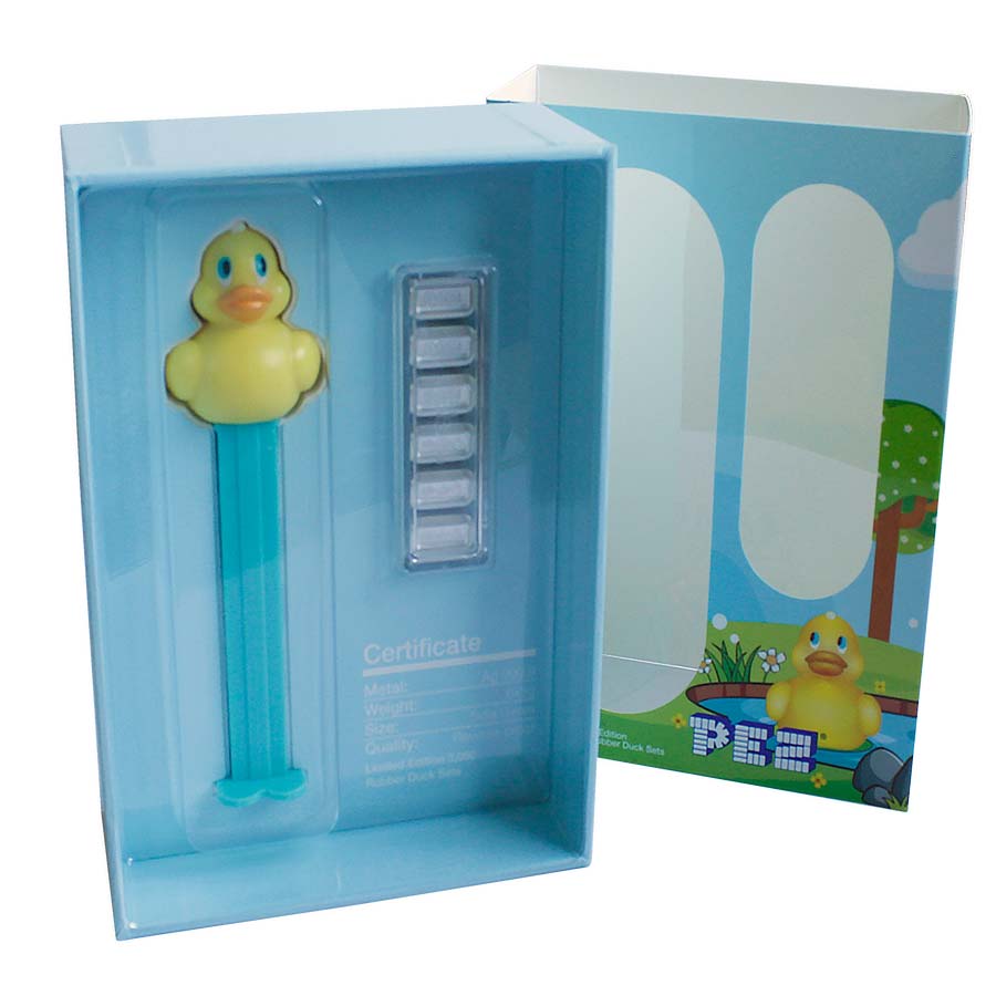2020 30 Gram PEZ Rubber Duck Candies and Dispenser Silver Wafers 2020 30 Gram PEZ Rubber Duck Candies and Dispenser Silver Wafers