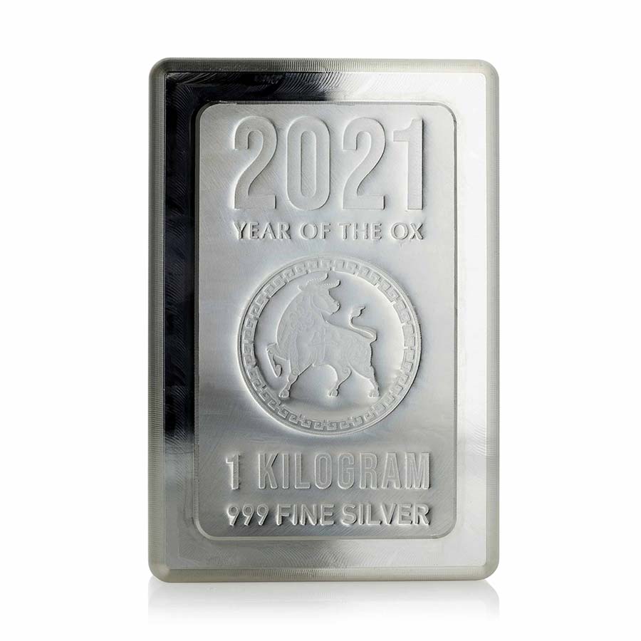 2021 Heraeus 1 Kilogram Lunar Year of the Ox Silver Stacker 2021 Heraeus 1 Kilogram Lunar Year of the Ox Silver Stacker