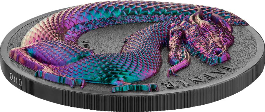 2020 Germania 2 Ounce Germania Beasts Fafnir Chameleon Silver Round 2020 Germania 2 Ounce Germania Beasts Fafnir Chameleon Silver Round