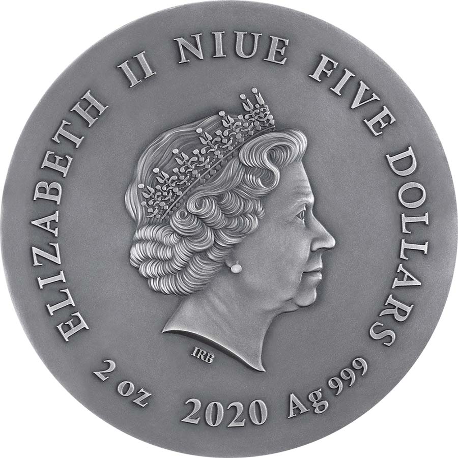 2020 Niue 2 Ounce Gray Wolf High Relief Gilded Silver Coin 2020 Niue 2 Ounce Gray Wolf High Relief Gilded Silver Coin
