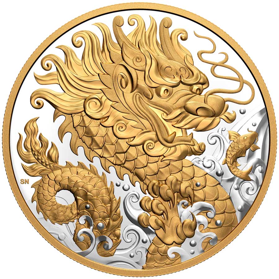 2021 Canada 1/2 Kilogram Triumphant Dragon Gold Plated Silver Proof Coin 2021 Canada 1/2 Kilogram Triumphant Dragon Gold Plated Silver Proof Coin