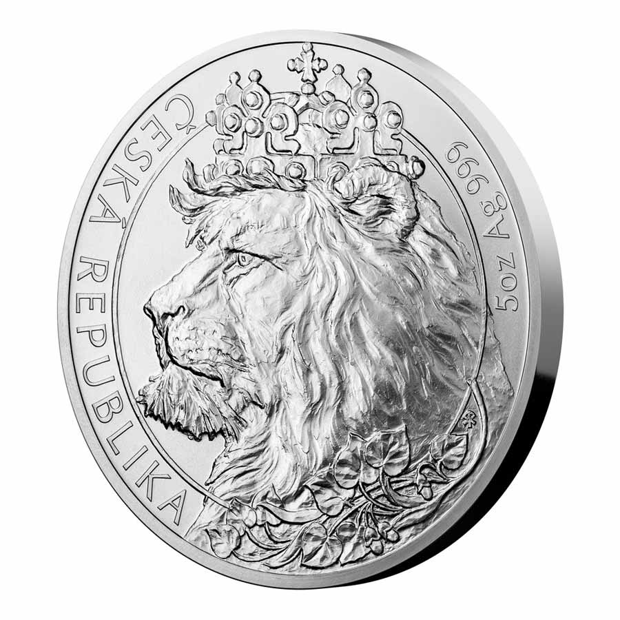2021 Niue 5 Ounce Czech Lion BU Silver Coin 2021 Niue 5 Ounce Czech Lion BU Silver Coin