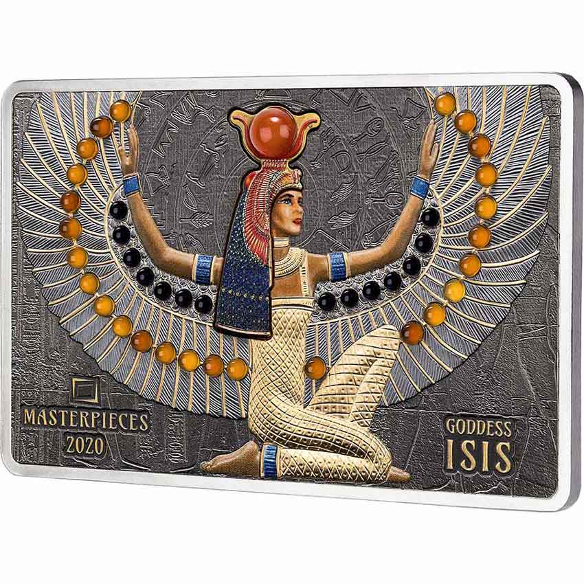 products-Masterpieces_Goddess_ISIS_Box_slv 2020 Solomon Islands 200 Gram Silver & 10 Gram Gold Masterpieces Goddess Isis Coin Set