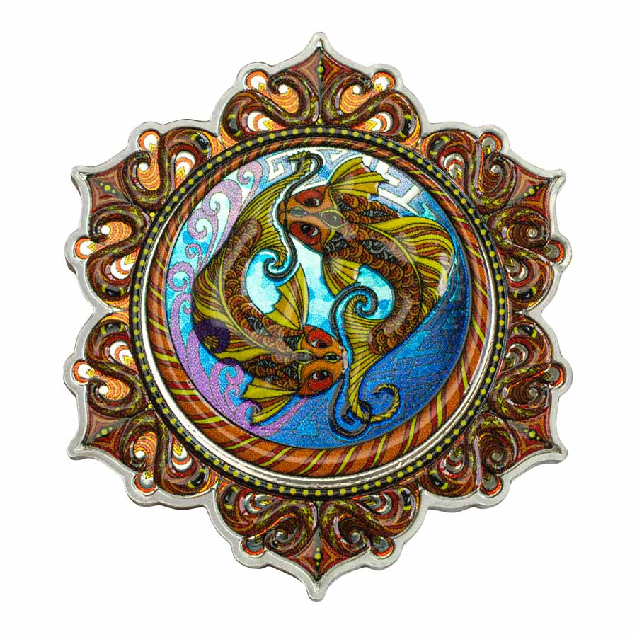 2021 Solomon Islands 2 Ounce Phil Lewis 2nd Chakra Fish Proof-like Silver Coin 2021 Solomon Islands 2 Ounce Phil Lewis 2nd Chakra Fish Proof-like Silver Coin