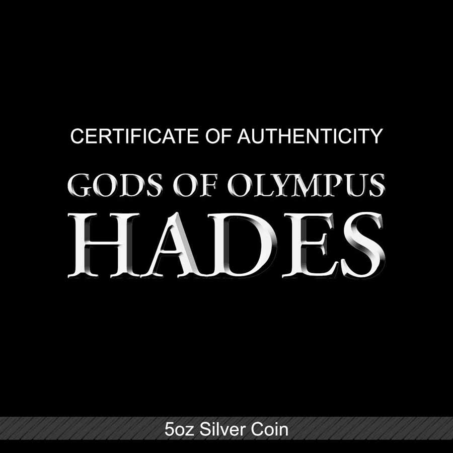2021 Tuvalu 5 Ounce Hades Gods Of Olympus 99.99% Silver Coin 2021 Tuvalu 5 Ounce Hades Gods Of Olympus 99.99% Silver Coin