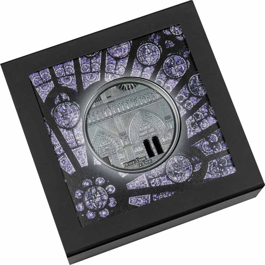 Tiffany Art Metropolis Paris - Notre Dame Silver Proof Coin Tiffany Art Metropolis Paris - Notre Dame Silver Proof Coin