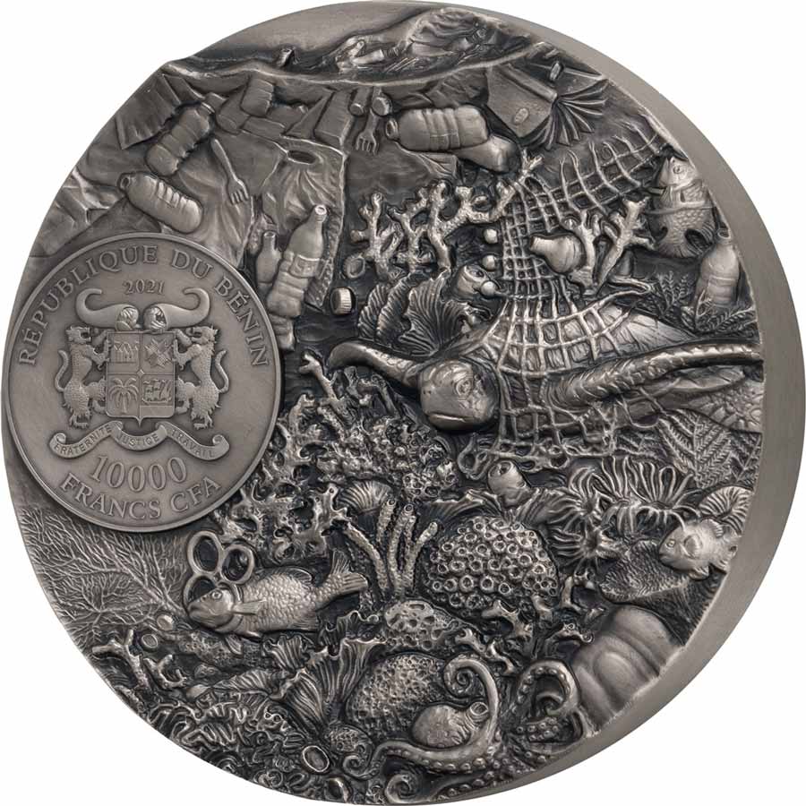2021 Nature in Danger Great Barrier Reef High Relief Silver Coin 2021 Nature in Danger Great Barrier Reef High Relief Silver Coin